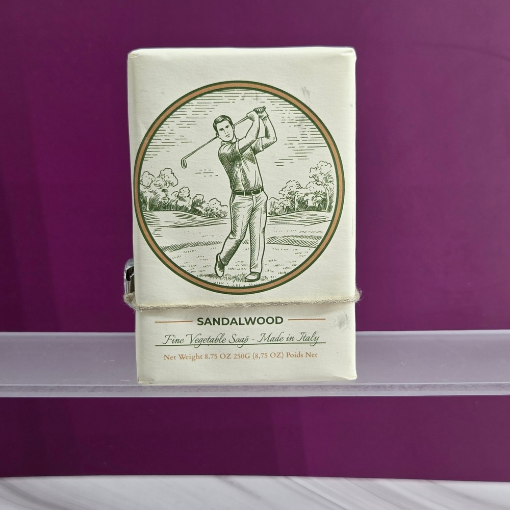Alchimia Soap Sandalwood Men 8.75oz Italian Vegetable Bar Soap Golf Aesthetic